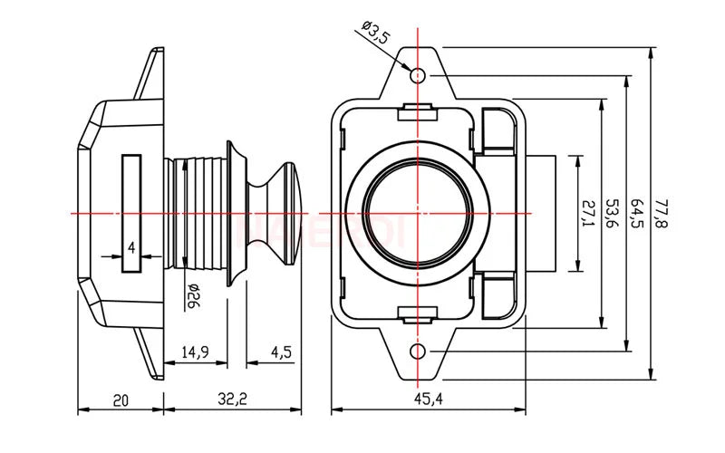 10PCS NAIERDI Camper Car Push Lock 20mm/26mm RV Caravan Boat Motor Home Cabinet Drawer Latch Button Locks For Furniture Hardware