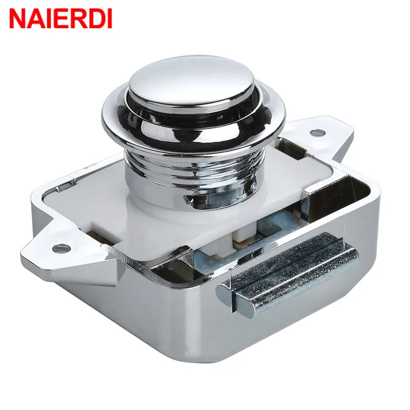 10PCS NAIERDI Camper Car Push Lock 20mm/26mm RV Caravan Boat Motor Home Cabinet Drawer Latch Button Locks For Furniture Hardware