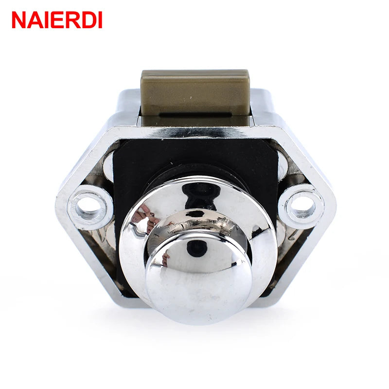 10PCS NAIERDI Camper Car Push Lock 20mm/26mm RV Caravan Boat Motor Home Cabinet Drawer Latch Button Locks For Furniture Hardware