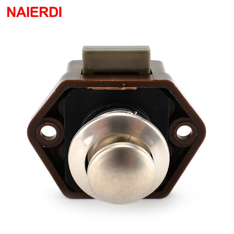 10PCS NAIERDI Camper Car Push Lock 20mm/26mm RV Caravan Boat Motor Home Cabinet Drawer Latch Button Locks For Furniture Hardware