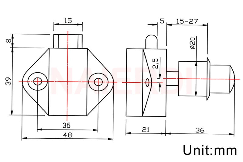 10PCS NAIERDI Camper Car Push Lock 20mm/26mm RV Caravan Boat Motor Home Cabinet Drawer Latch Button Locks For Furniture Hardware
