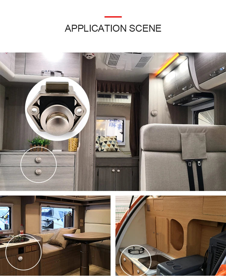 10PCS NAIERDI Camper Car Push Lock 20mm/26mm RV Caravan Boat Motor Home Cabinet Drawer Latch Button Locks For Furniture Hardware