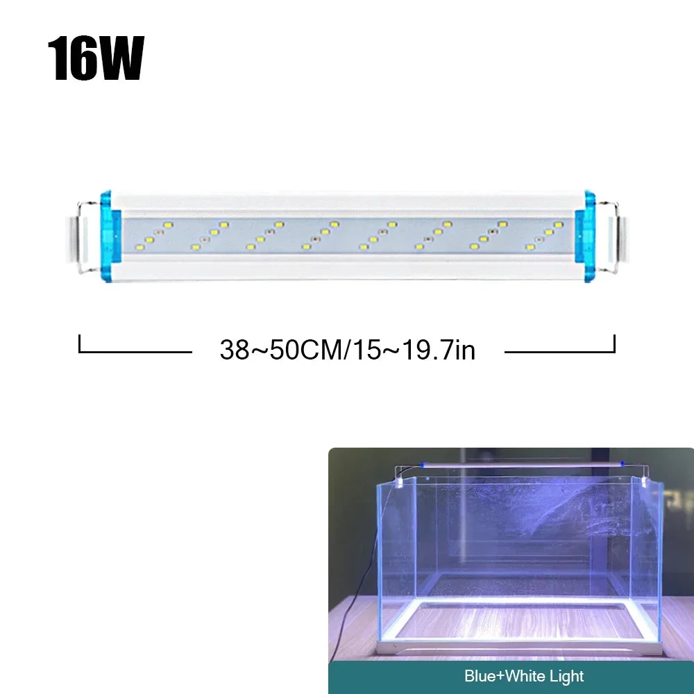 18-75CM Super Slim LEDs Aquarium Lighting Aquatic Plant Light Extensible Waterproof Clip on Lamp For Fish Tank 90-260V