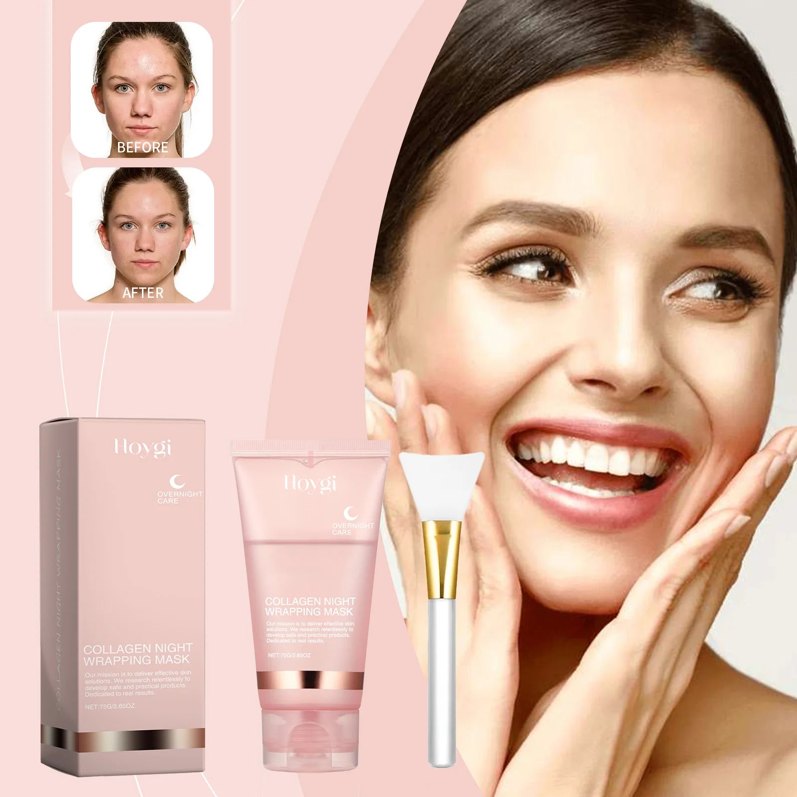 150ml Night Collagen Wrapping Mask Skin Rejuvenation Moisturizing Brightening Korean Face Mask Firming Skin Peel-Off Facial Mask