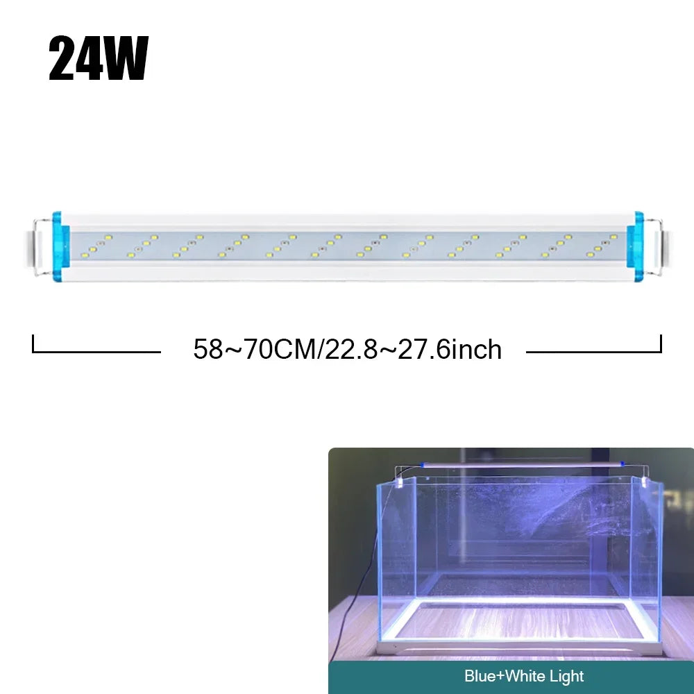 18-75CM Super Slim LEDs Aquarium Lighting Aquatic Plant Light Extensible Waterproof Clip on Lamp For Fish Tank 90-260V