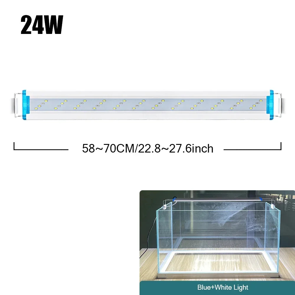18-75CM Super Slim LEDs Aquarium Lighting Aquatic Plant Light Extensible Waterproof Clip on Lamp For Fish Tank 90-260V