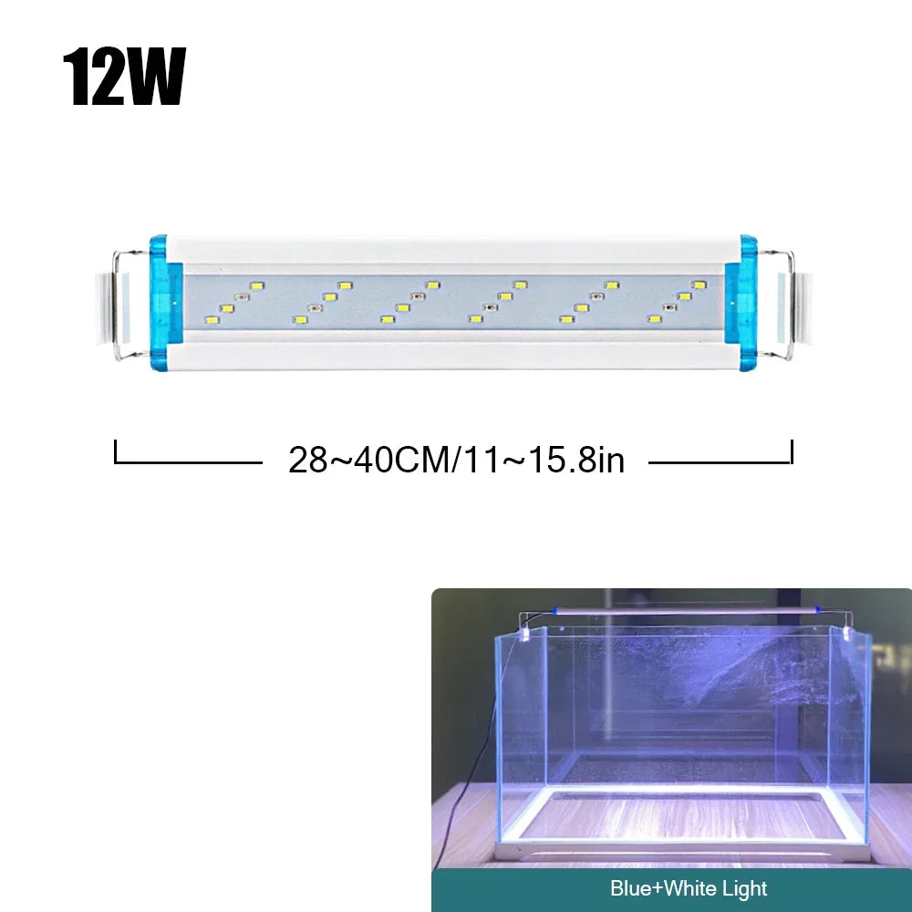 18-75CM Super Slim LEDs Aquarium Lighting Aquatic Plant Light Extensible Waterproof Clip on Lamp For Fish Tank 90-260V