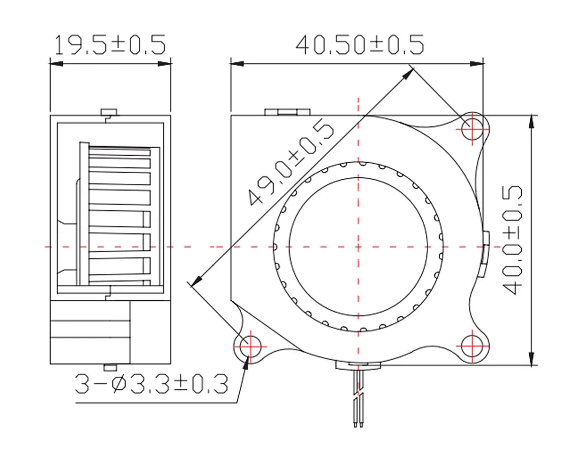 1 Pcs 4020/5015 Blower Turbo Cooling Fan  Brushless  DC 12V&24V 3D Printer With 2Pin Dupont Wire Cooler 30cm Wire for J-head