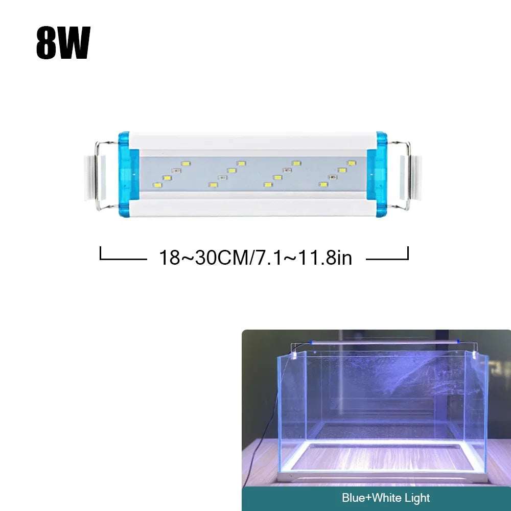 18-75CM Super Slim LEDs Aquarium Lighting Aquatic Plant Light Extensible Waterproof Clip on Lamp For Fish Tank 90-260V