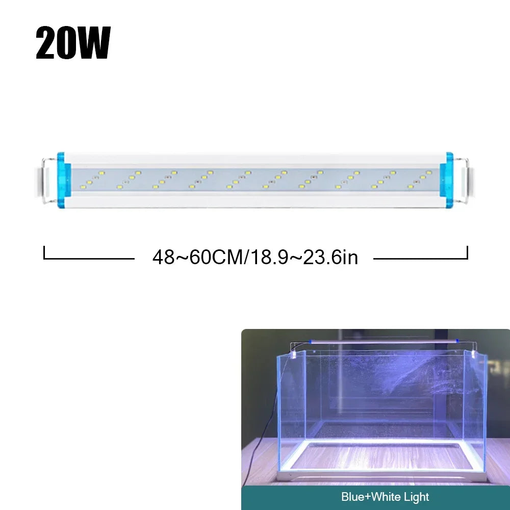 18-75CM Super Slim LEDs Aquarium Lighting Aquatic Plant Light Extensible Waterproof Clip on Lamp For Fish Tank 90-260V