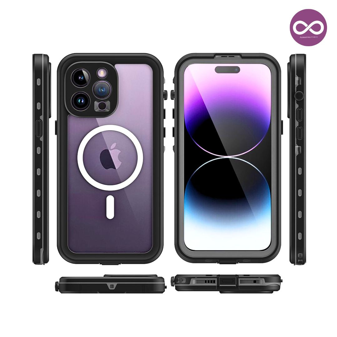 Capa à Prova D'água MagSafe para iPhone - Preto Modelo do iPhone:15