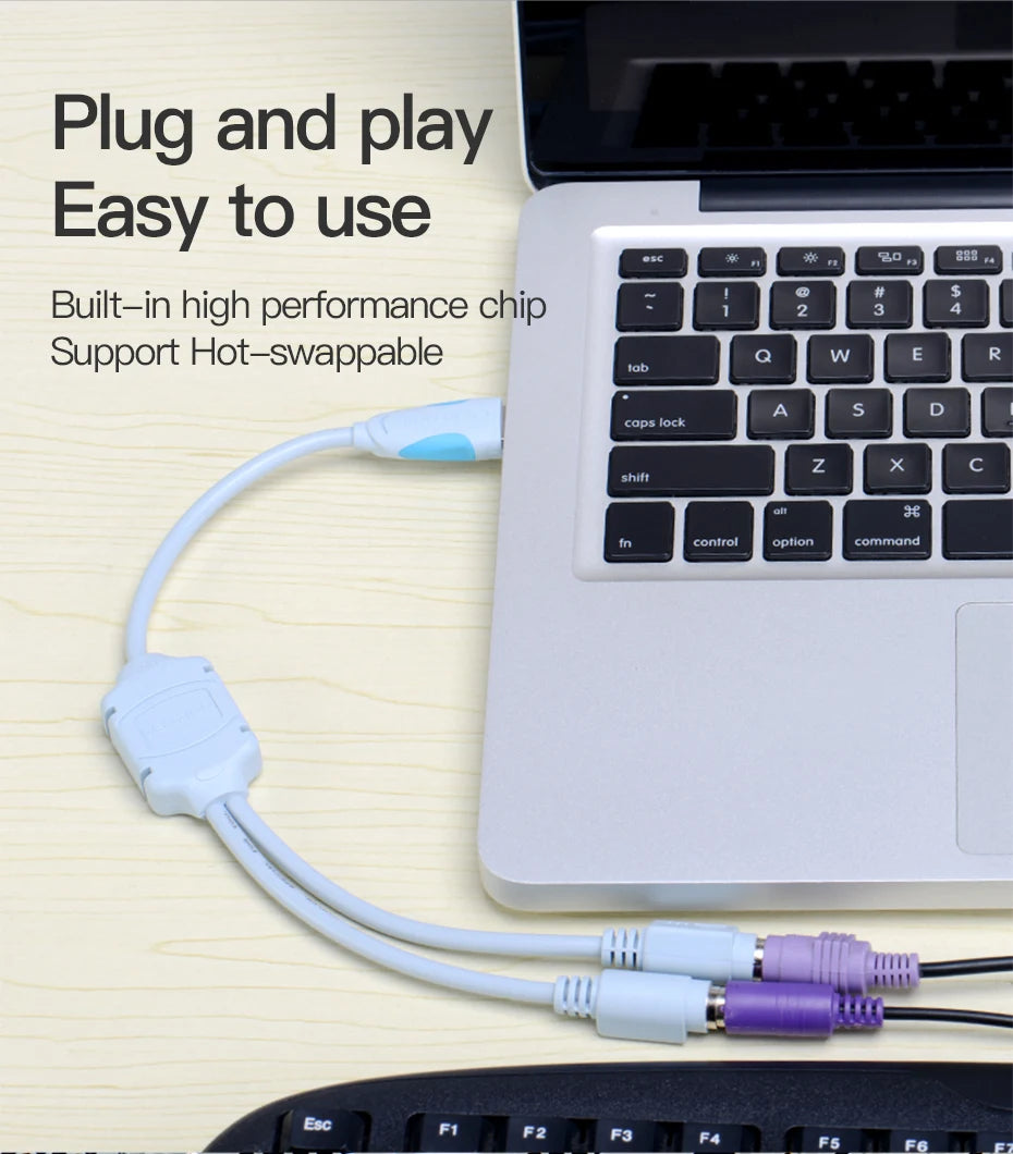 Vention USB to PS2 Converter Cable USB Male to PS/2 Female Adapter USB Extension Cable For Keyboard Mouse Scanner PS2 USB Cable