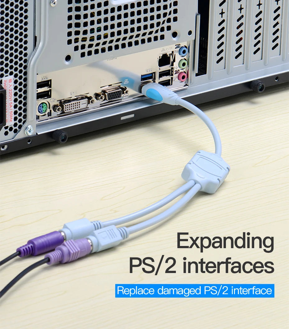 Vention USB to PS2 Converter Cable USB Male to PS/2 Female Adapter USB Extension Cable For Keyboard Mouse Scanner PS2 USB Cable