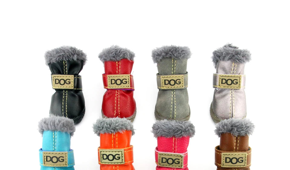 Winter Pet Dog Shoes Warm Snow Boots Waterproof Fur 4Pcs/Set Small Dogs Cotton Non Slip XS For ChiHuaHua Pug Pet Product PETASIA