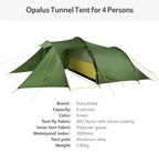 Naturehike Opalus 2 3 4 Tent 2 3 4 Person Hiking Tent 4 Season Tent Ultralight Family Travel Tent 20D Waterproof Camping Tent