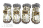 Winter Pet Dog Shoes Warm Snow Boots Waterproof Fur 4Pcs/Set Small Dogs Cotton Non Slip XS For ChiHuaHua Pug Pet Product PETASIA