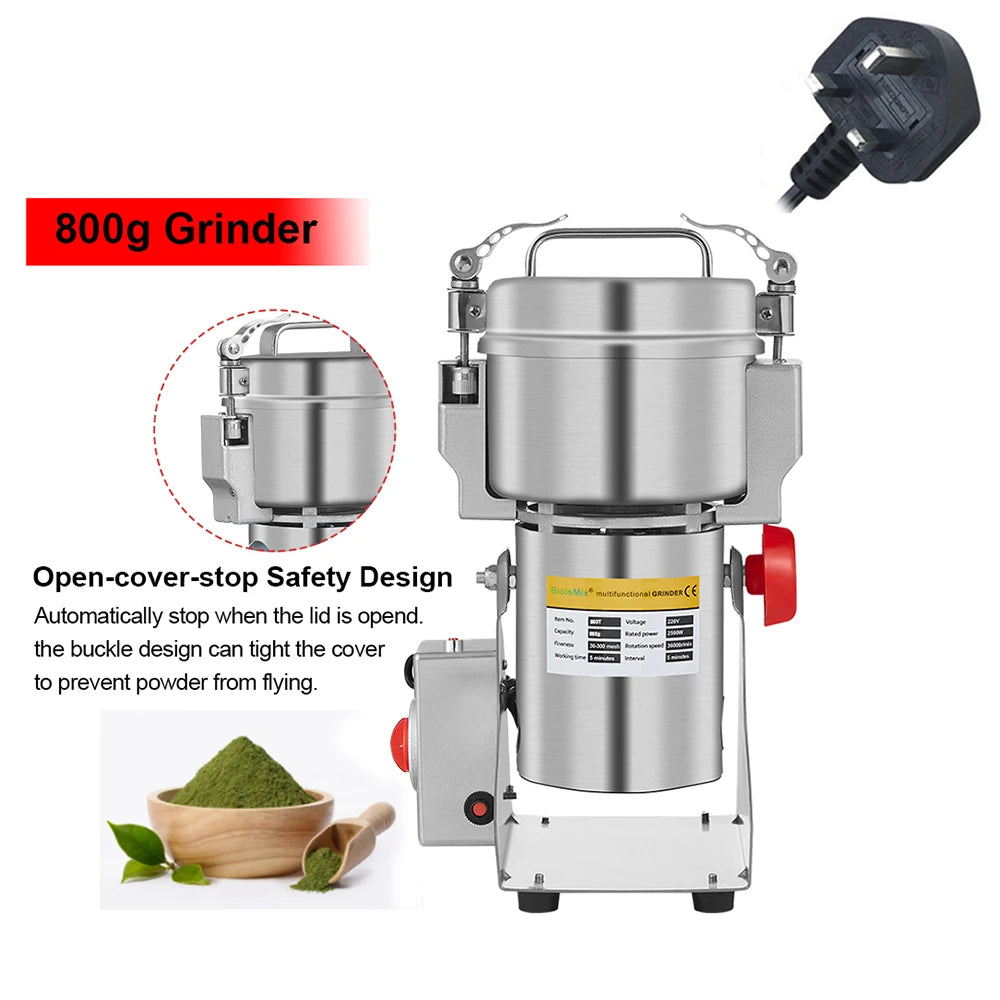Moedor de Café Elétrico Biolomix 700G/800G – 2500W, Aço Inox, Alta Capacidade