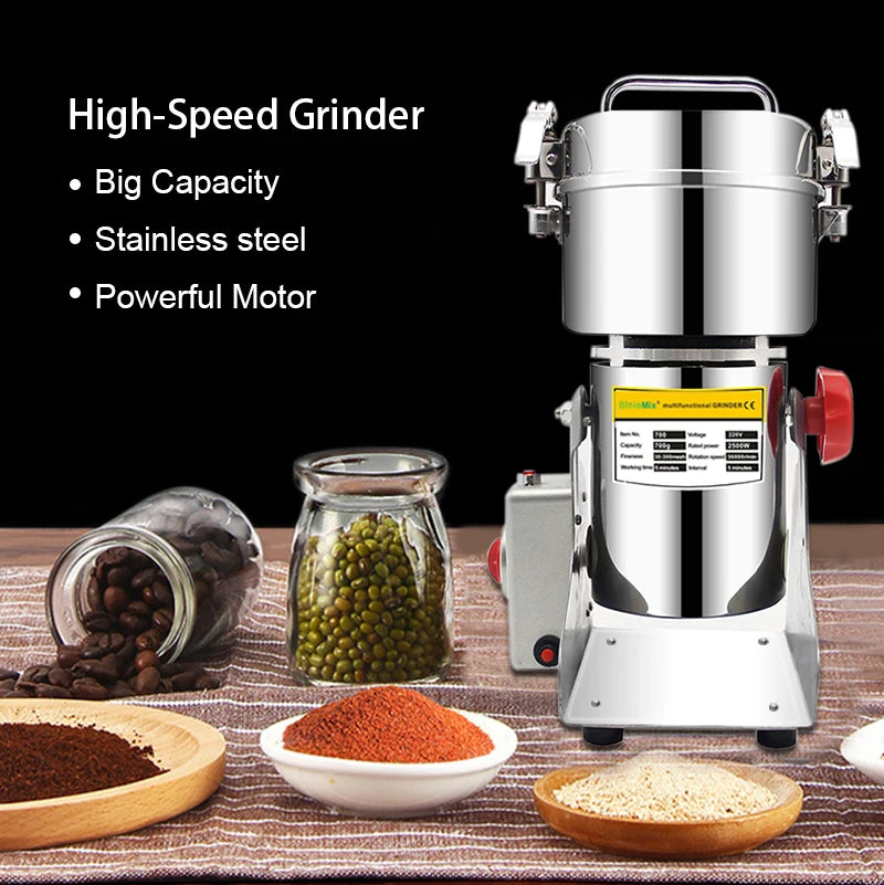Moedor de Café Elétrico Biolomix 700G/800G – 2500W, Aço Inox, Alta Capacidade