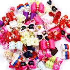 20/50/100pcs Set Dog Hair Accessories Pet Dog Hair Bows Pet Hair Flower Dog Hair Elastic Bands Cat Decoration Bows Random