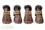 Winter Pet Dog Shoes Warm Snow Boots Waterproof Fur 4Pcs/Set Small Dogs Cotton Non Slip XS For ChiHuaHua Pug Pet Product PETASIA