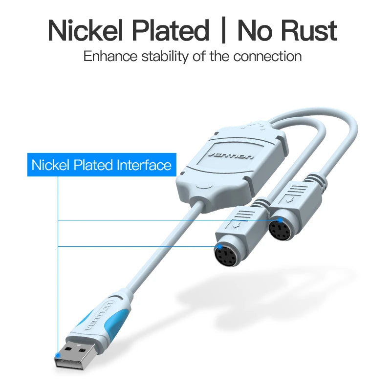 Vention USB to PS2 Converter Cable USB Male to PS/2 Female Adapter USB Extension Cable For Keyboard Mouse Scanner PS2 USB Cable
