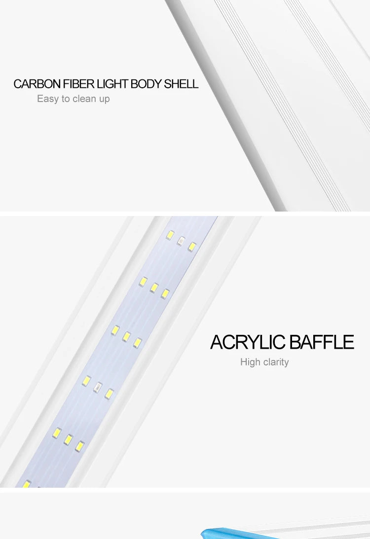 18-75CM Super Slim LEDs Aquarium Lighting Aquatic Plant Light Extensible Waterproof Clip on Lamp For Fish Tank 90-260V