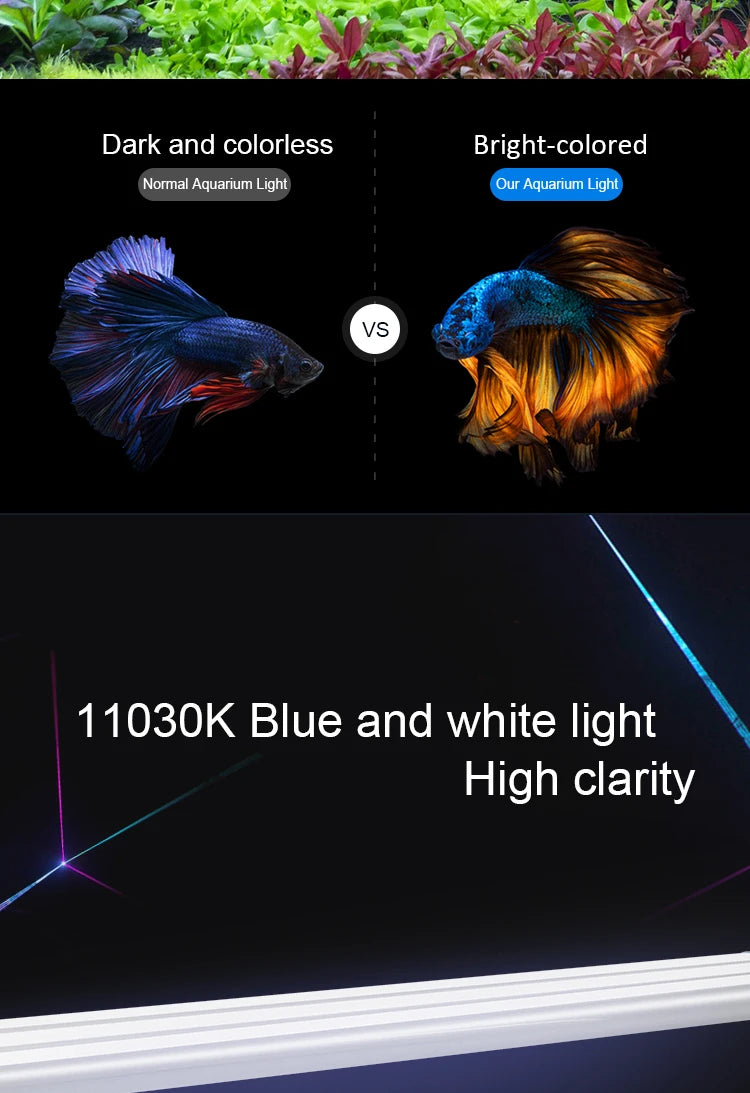 18-75CM Super Slim LEDs Aquarium Lighting Aquatic Plant Light Extensible Waterproof Clip on Lamp For Fish Tank 90-260V
