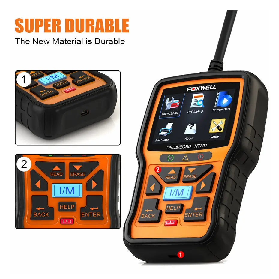 FOXWELL NT301 OBD2 Scanner Check Engine Code Reader Professional ODB2 OBD2 Automotive Scanner Car Diagnostic Tools PK ELM327