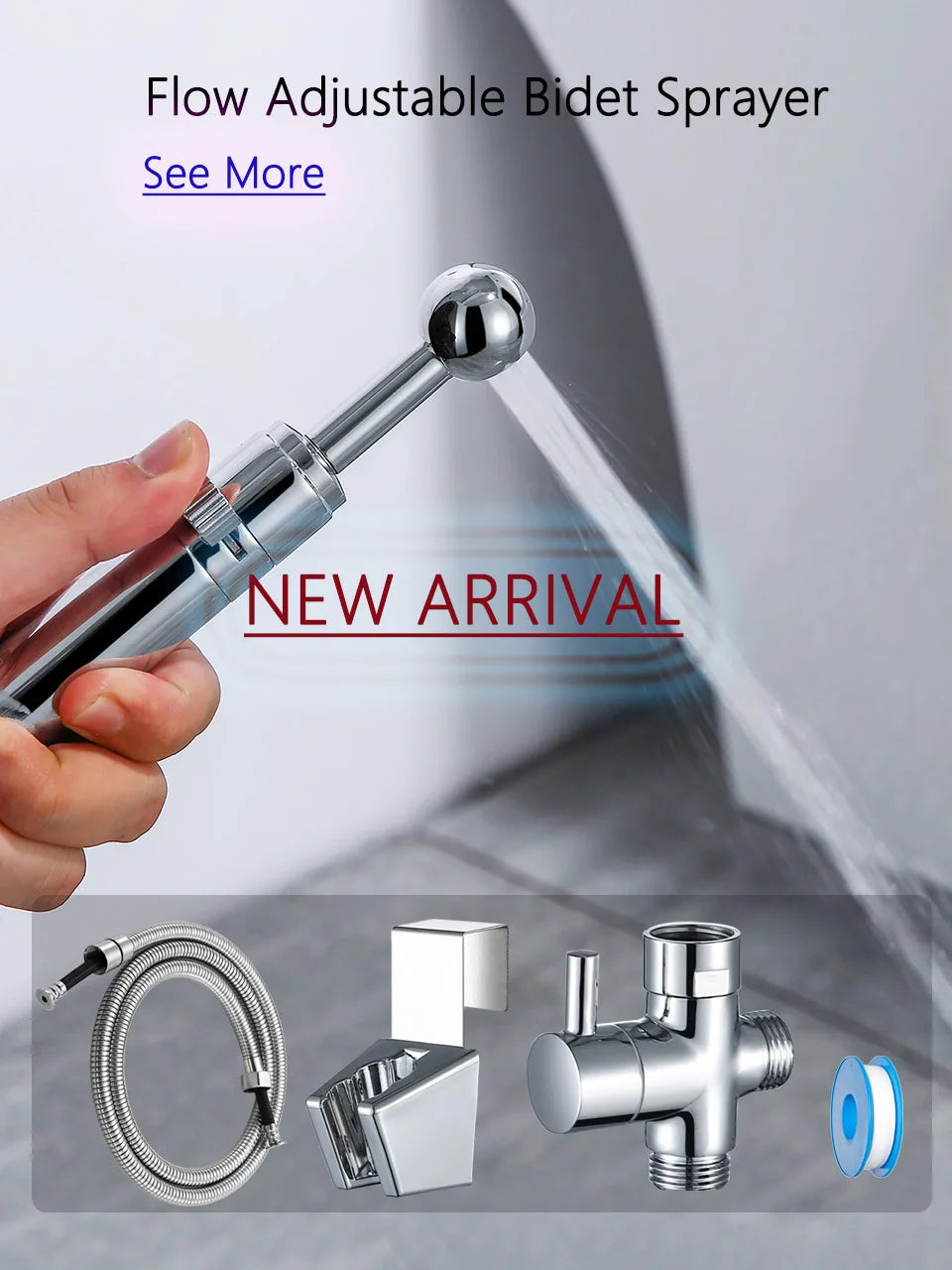 Handheld bidet sprayer set for toilet Stainless Steel Hand Bidet faucet for Bathroom hand sprayer shower head self cleaning