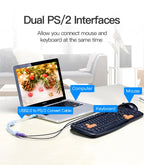 Vention USB to PS2 Converter Cable USB Male to PS/2 Female Adapter USB Extension Cable For Keyboard Mouse Scanner PS2 USB Cable