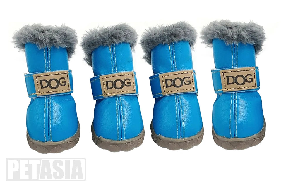 Winter Pet Dog Shoes Warm Snow Boots Waterproof Fur 4Pcs/Set Small Dogs Cotton Non Slip XS For ChiHuaHua Pug Pet Product PETASIA
