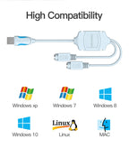 Vention USB to PS2 Converter Cable USB Male to PS/2 Female Adapter USB Extension Cable For Keyboard Mouse Scanner PS2 USB Cable