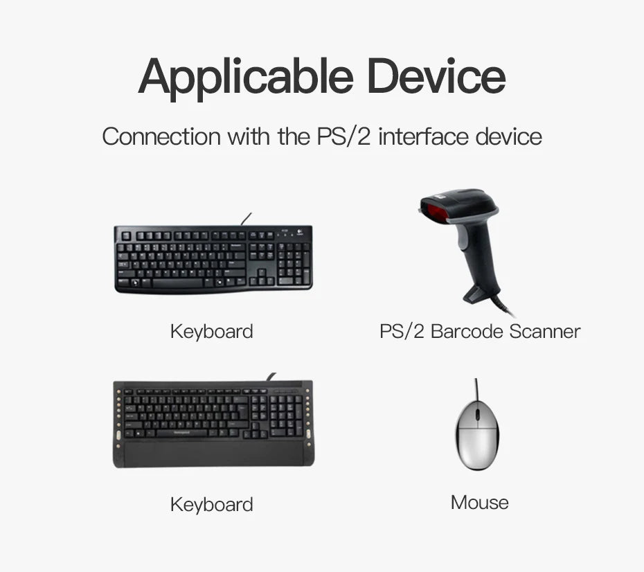Vention USB to PS2 Converter Cable USB Male to PS/2 Female Adapter USB Extension Cable For Keyboard Mouse Scanner PS2 USB Cable