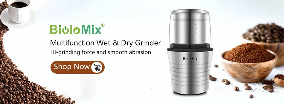 Moedor de Café Elétrico Biolomix 700G/800G – 2500W, Aço Inox, Alta Capacidade