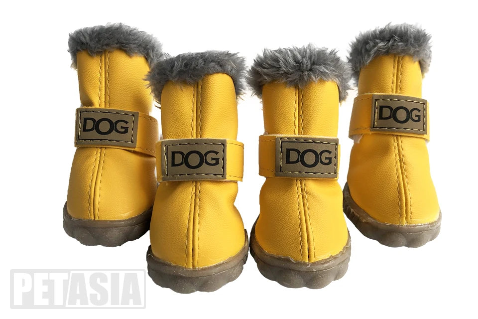 Winter Pet Dog Shoes Warm Snow Boots Waterproof Fur 4Pcs/Set Small Dogs Cotton Non Slip XS For ChiHuaHua Pug Pet Product PETASIA