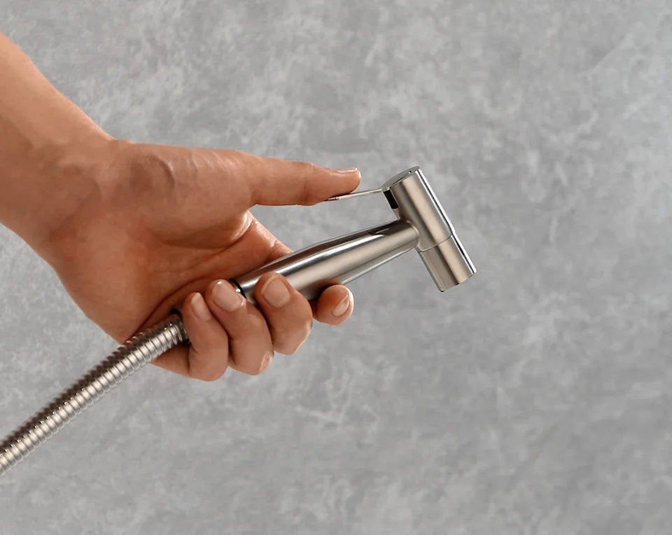 Handheld bidet sprayer set for toilet Stainless Steel Hand Bidet faucet for Bathroom hand sprayer shower head self cleaning