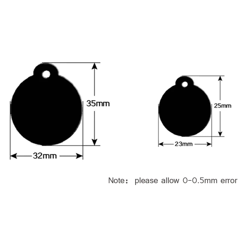 Wholesale 20pcs Pet Dog Cat Tag Id Aluminum Phone Personalized Supplies Alloy Round Shape Charm Keyrings Shop Lable Plate