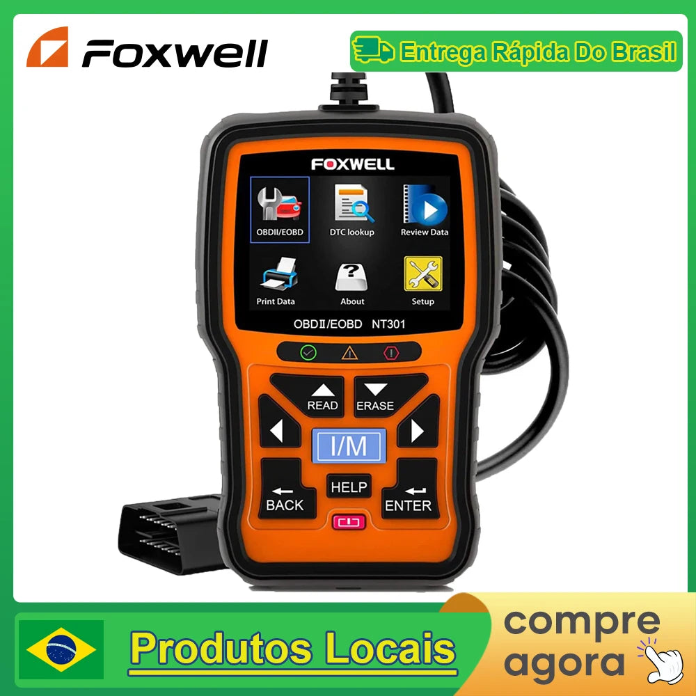 FOXWELL NT301 OBD2 Scanner Check Engine Code Reader Professional ODB2 OBD2 Automotive Scanner Car Diagnostic Tools PK ELM327
