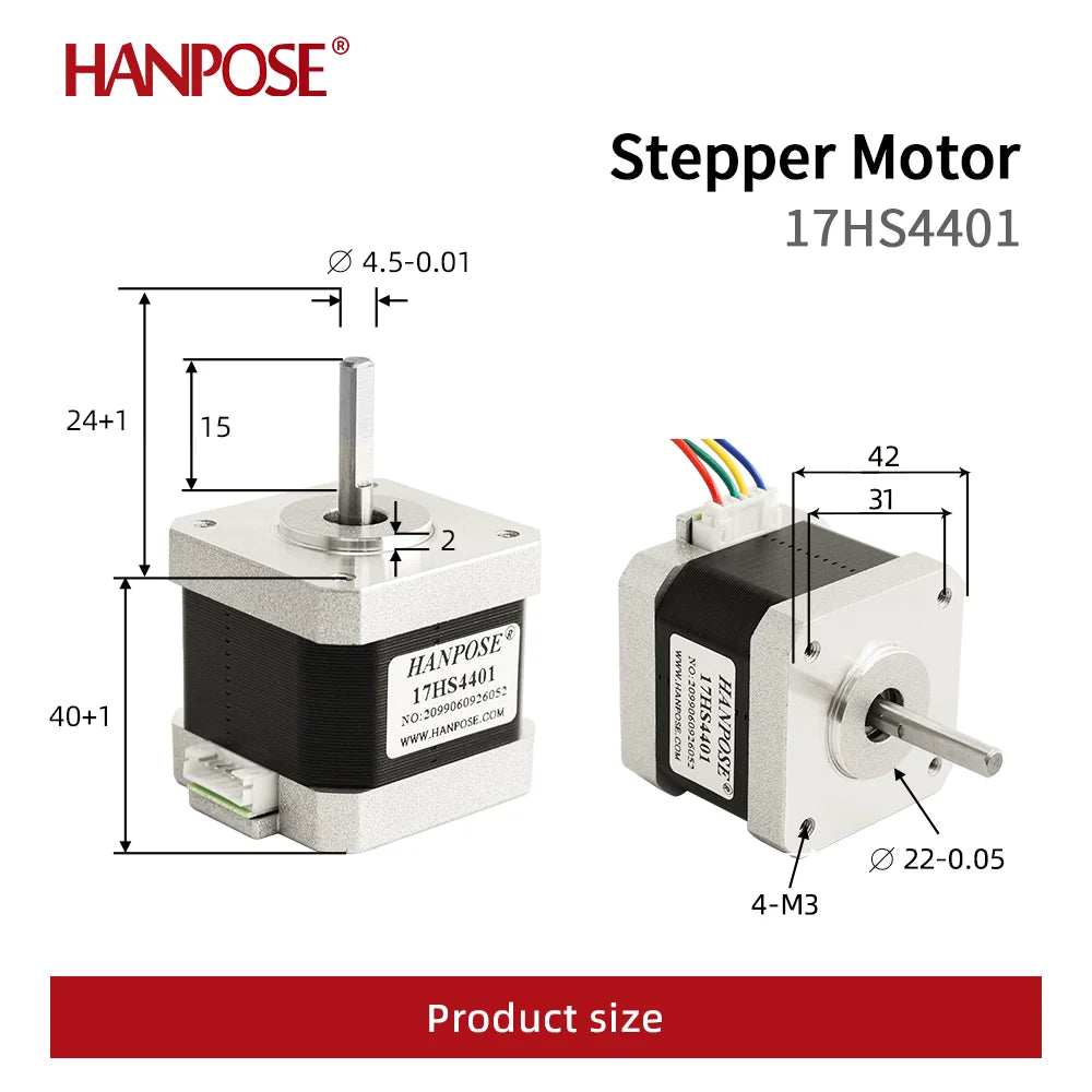 Nema17 Stepper Motor 42 motor 40mm 42BYGH 1.5A (17HS4401) motor 4-lead  for 3D printer stepper motor Nema 17