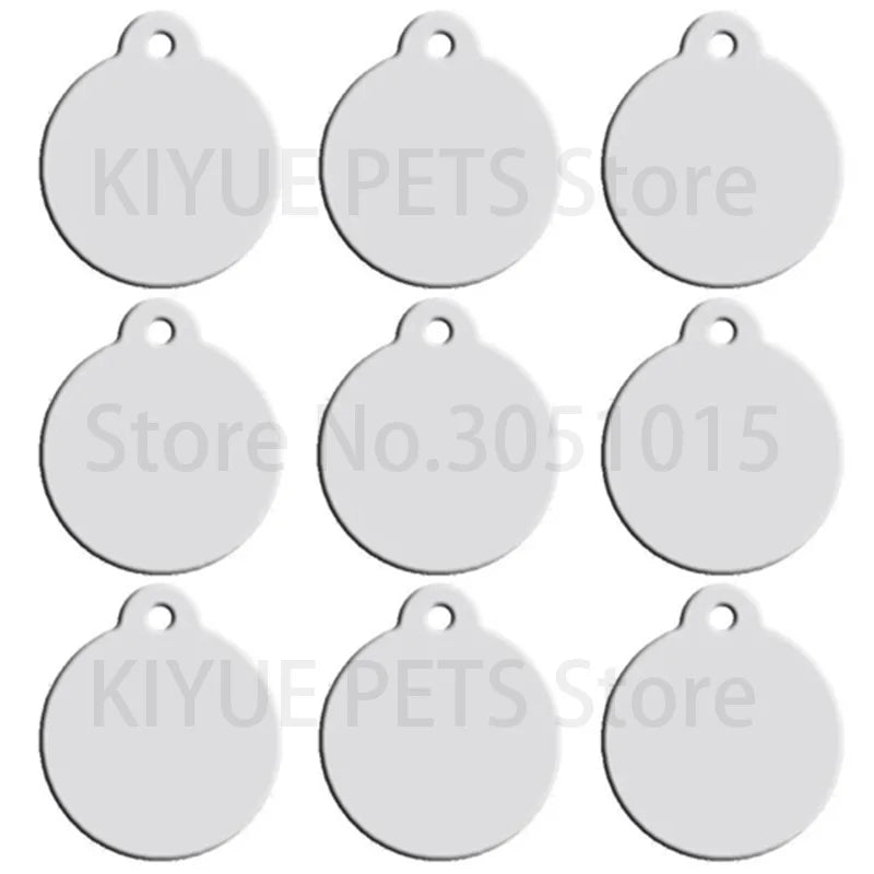 Wholesale 20pcs Pet Dog Cat Tag Id Aluminum Phone Personalized Supplies Alloy Round Shape Charm Keyrings Shop Lable Plate
