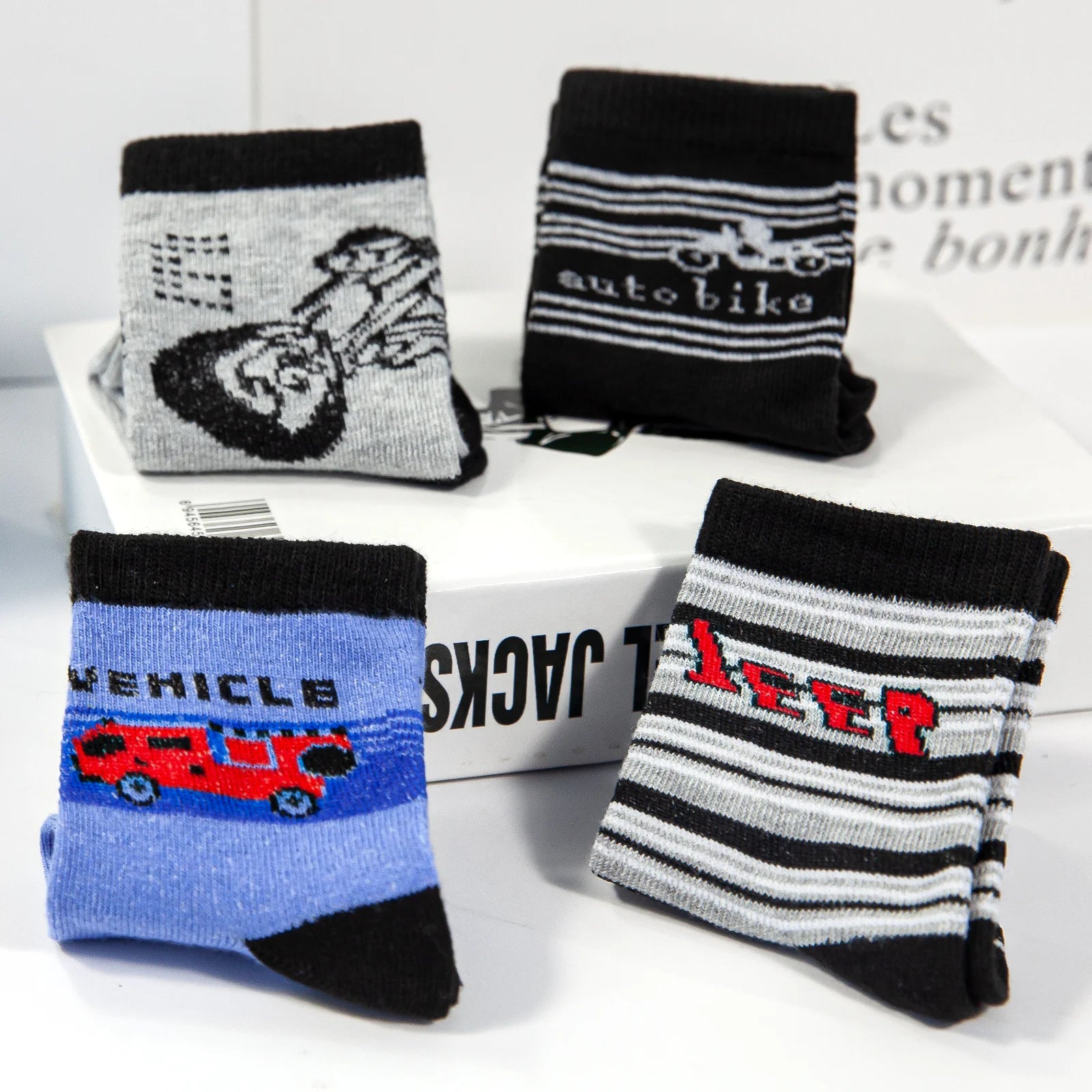 Free Shipping Kit 12 Paired Socks Infant Men Boys Cartoon Comfort and Durability Random
