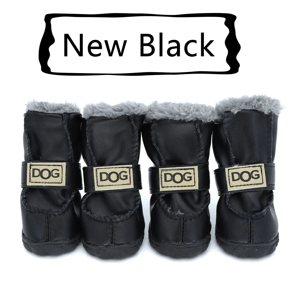 Winter Pet Dog Shoes Warm Snow Boots Waterproof Fur 4Pcs/Set Small Dogs Cotton Non Slip XS For ChiHuaHua Pug Pet Product PETASIA