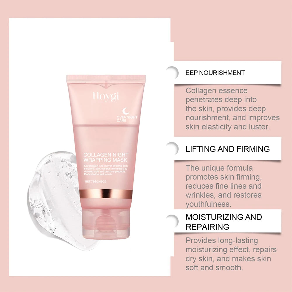 150ml Night Collagen Wrapping Mask Skin Rejuvenation Moisturizing Brightening Korean Face Mask Firming Skin Peel-Off Facial Mask