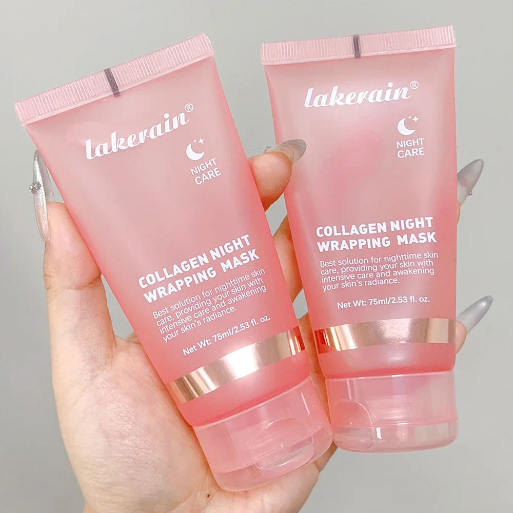 Collagen Overnight Wrapping Mask Deep Moisturizing Peel Off Facial Mask Korean Face Skin Care Masks Hydrating Night Care Masks