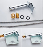 Basin Faucet Gold and white Waterfall Faucet Brass Bathroom Faucet Bathroom Basin Faucet Mixer Tap Hot and Cold Sink faucet