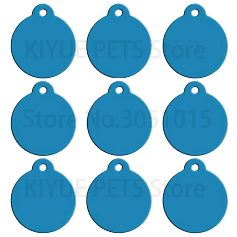 Wholesale 20pcs Pet Dog Cat Tag Id Aluminum Phone Personalized Supplies Alloy Round Shape Charm Keyrings Shop Lable Plate