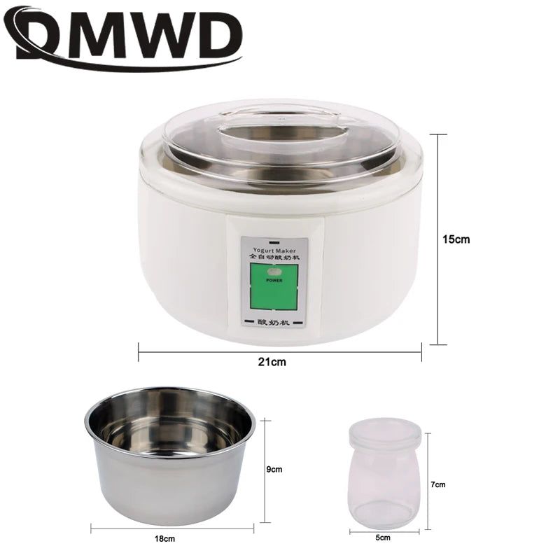 Iogurteira Elétrica Automática DMWD – 1,5 Litro Inox