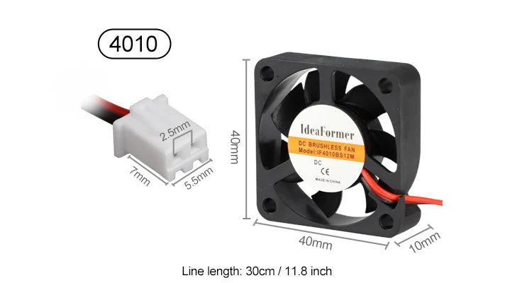 3D Printer Accessories Cooling Fan 5/12/24V 6015/5010/4010/3010/2510mm Fan Cooler Cooling Turbo Brushless Fans With 2Pin XH2.54