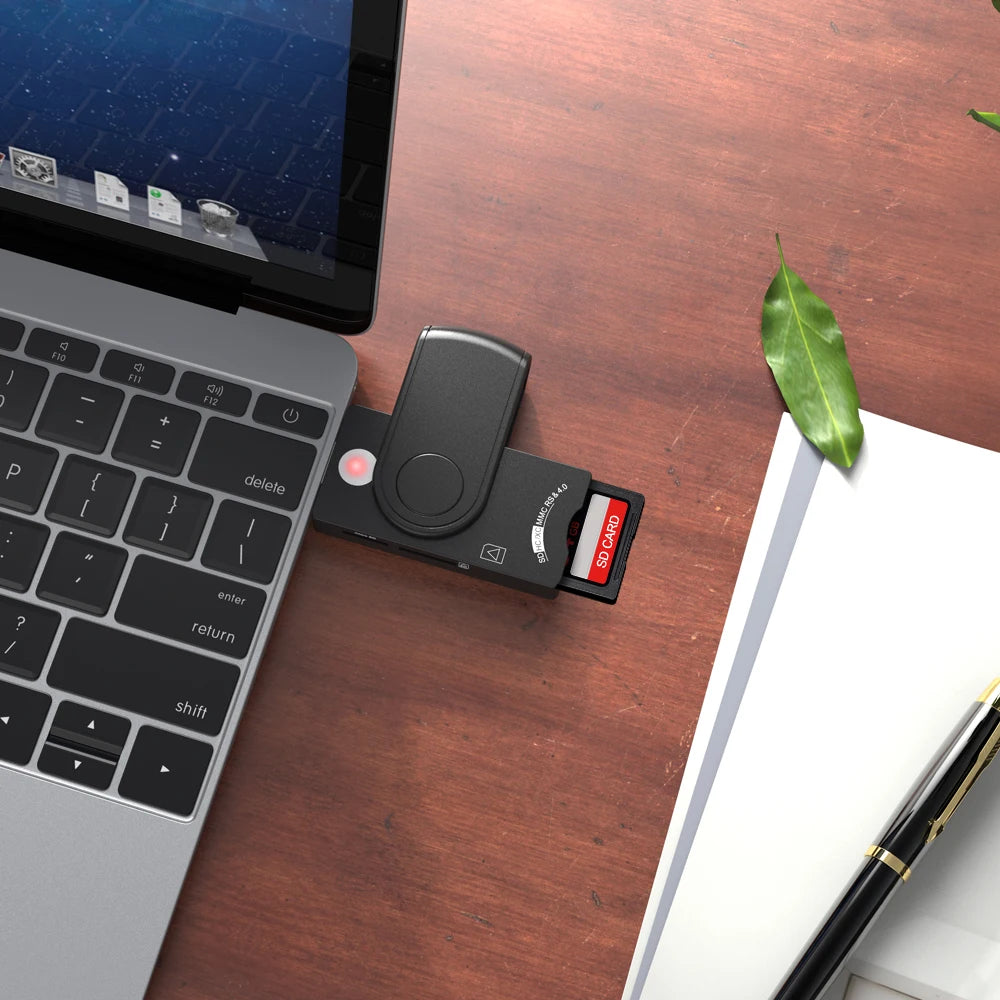 Rocketek USB 2.0 Smart Card Reader micro SD/TF memory ID Bank EMV electronic DNIE dni citizen sim cloner connector adapter