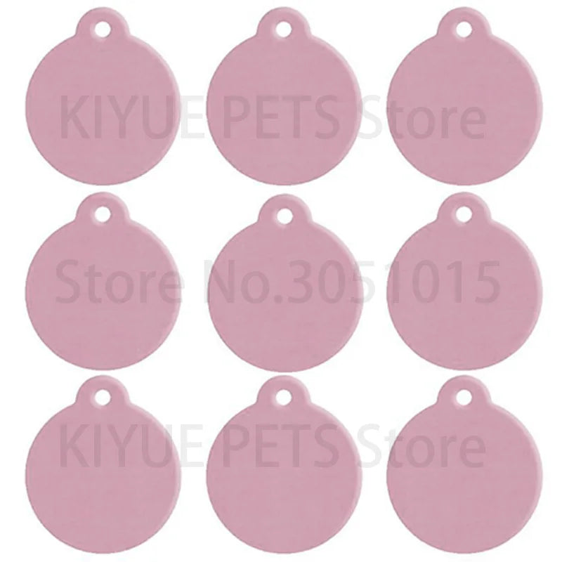 Wholesale 20pcs Pet Dog Cat Tag Id Aluminum Phone Personalized Supplies Alloy Round Shape Charm Keyrings Shop Lable Plate